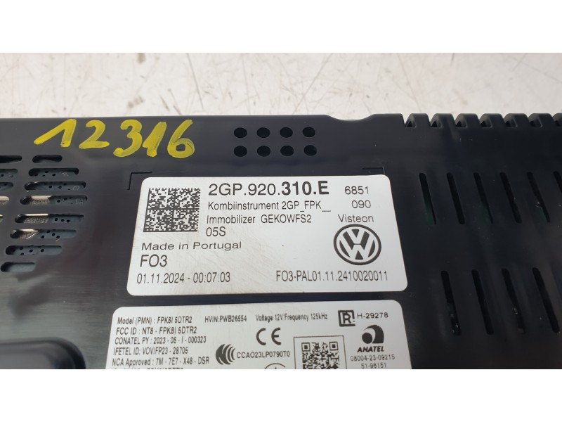 Recambio de cuadro instrumentos para volkswagen taigo taigo referencia OEM IAM 2GP920310E  