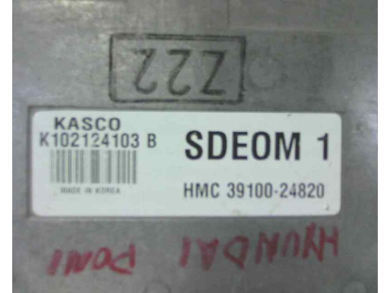 Recambio de centralita motor uce para hyundai pony (x2) 1.3 cat referencia OEM IAM HMC3910024820 K102124103B SDEOM1
