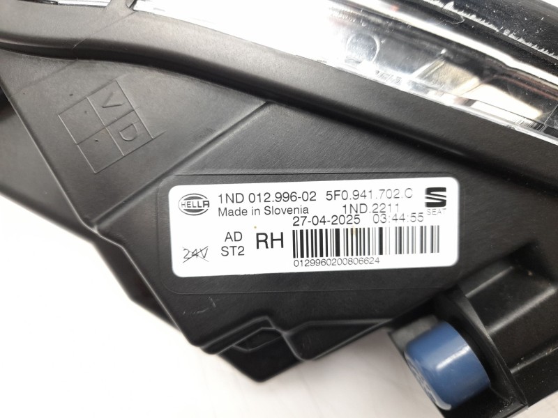 Recambio de faro antiniebla derecho para seat ateca (kh7, khp) 1.5 tsi referencia OEM IAM 5F0941702C 1ND01299602 10121391005/ST4