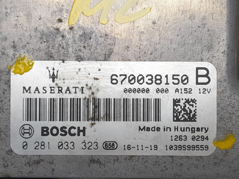 Recambio de centralita motor uce para maserati levante suv (m161) 3.0 d q4 referencia OEM IAM 670038150 670038150B 0281033323
