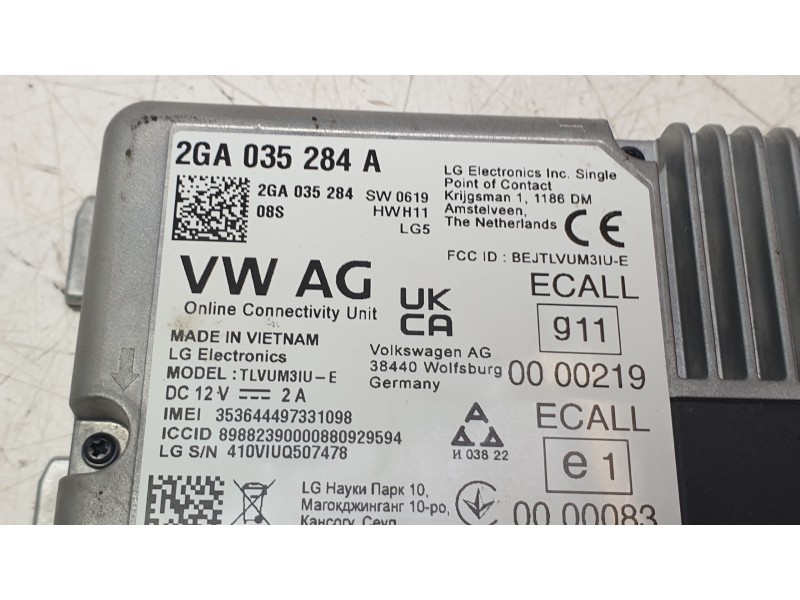Recambio de modulo electronico para volkswagen taigo taigo referencia OEM IAM 2GA035284A  