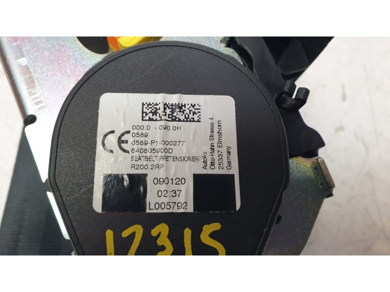 Recambio de cinturon seguridad trasero central para volvo s60 iii (224) t5 referencia OEM IAM 640805900  