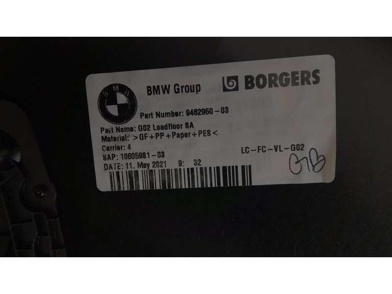 Recambio de bandeja trasera para bmw x4 (g02, f98) xdrive 20 d mild-hybrid referencia OEM IAM 946295003  