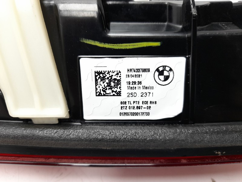 Recambio de piloto trasero derecho interior para bmw x4 (g02, f98) xdrive 20 d mild-hybrid referencia OEM IAM H8743379809  