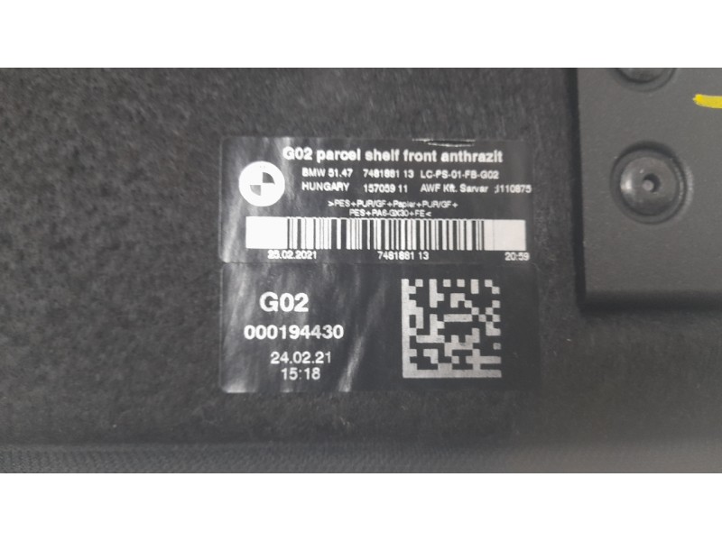 Recambio de bandeja trasera para bmw x4 (g02, f98) xdrive 20 d mild-hybrid referencia OEM IAM 7481881  