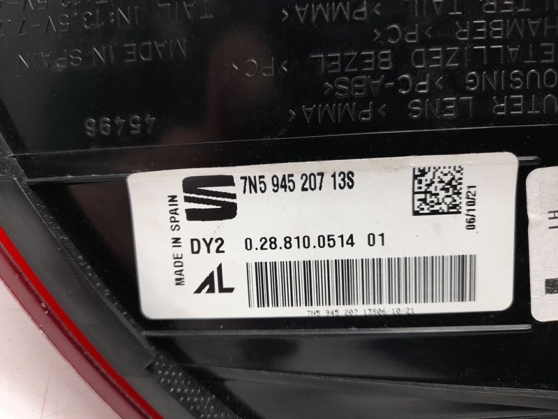 Recambio de piloto trasero izquierdo para seat alhambra (710, 711) 2.0 tdi referencia OEM IAM 7N5945207  104LLL712/9081007
