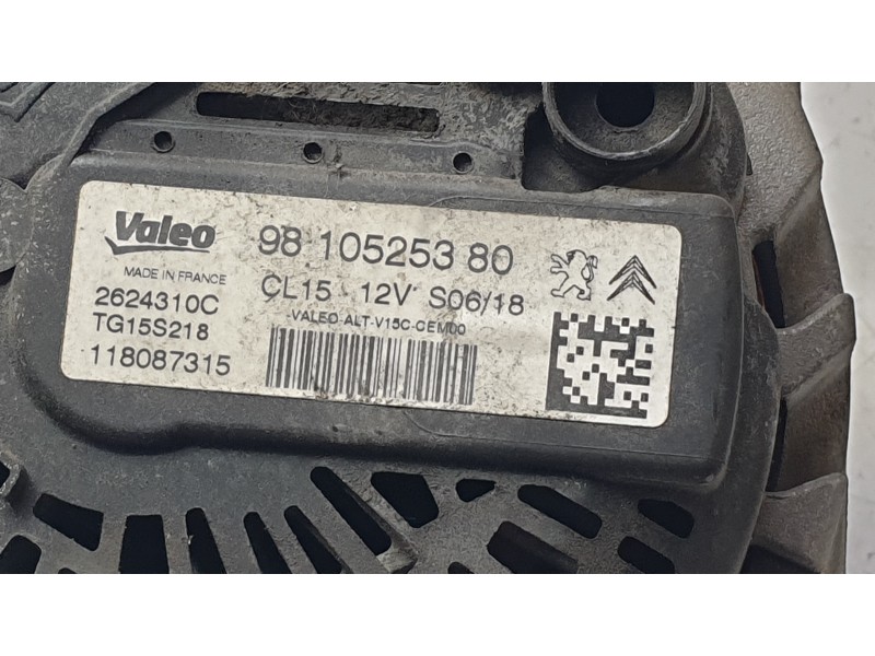 Recambio de alternador para peugeot expert autobús (v_) 1.6 bluehdi 115 referencia OEM IAM 9810525380  