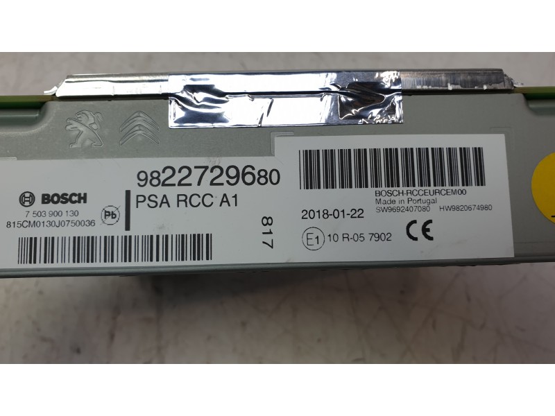 Recambio de sistema audio / radio cd para citroën c4 picasso ii 1.6 bluehdi 120 referencia OEM IAM 9822729680  