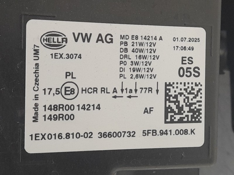 Recambio de faro derecho para cupra leon (kl1, ku1, kug) 1.5 tsi referencia OEM IAM 5FB941008K  