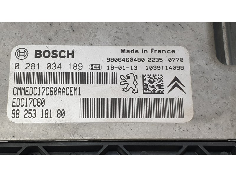 Recambio de centralita motor uce para citroën c4 picasso ii 1.6 bluehdi 120 referencia OEM IAM 9825318180  