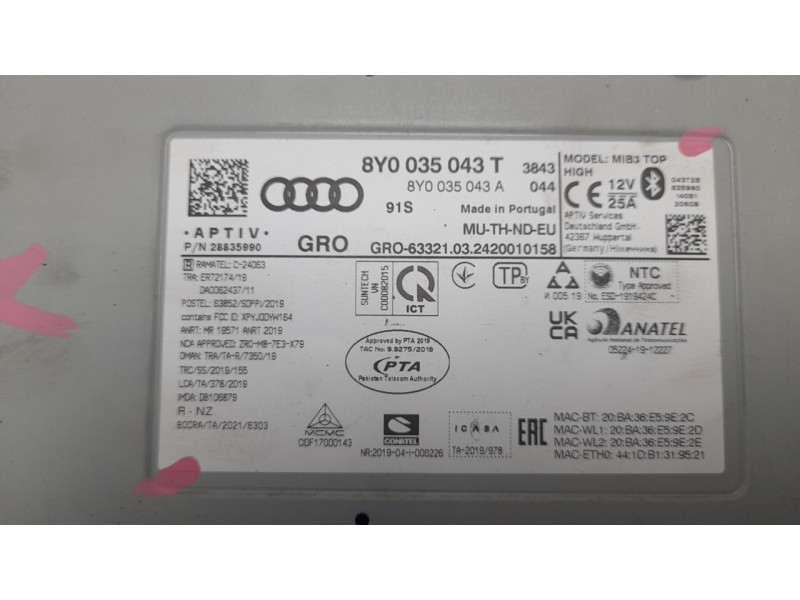 Recambio de modulo electronico para audi a3 sportback (8ya, 8yf) 30 tdi referencia OEM IAM 8Y0035043T  