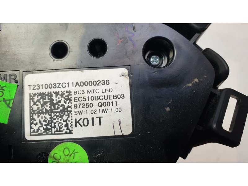 Recambio de mando climatizador para hyundai i20 iii (bc3, bi3) 1.0 t-gdi referencia OEM IAM 97250Q0010TT6  