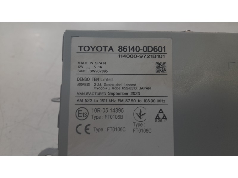 Recambio de pantalla multifuncion para toyota yaris (_p21_, _pa1_, _ph1_) 1.5 (mxpa11) referencia OEM IAM 86140K0170  