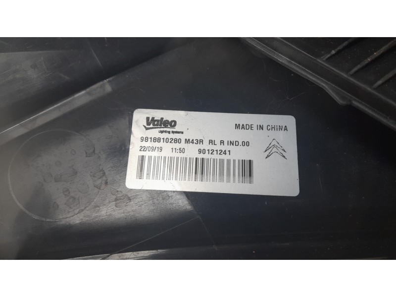 Recambio de piloto trasero derecho para citroën c-elysee (dd_) 1.5 bluehdi 100 referencia OEM IAM 9818810280  103F07630770 / 160