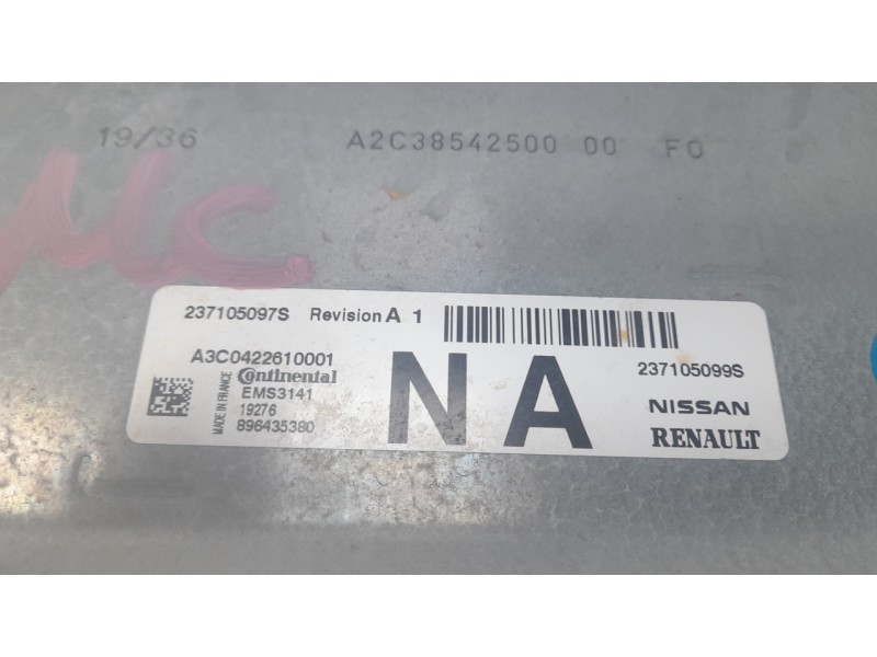 Recambio de centralita motor uce para renault clio v (b7_) 1.0 lpg (b7mt) referencia OEM IAM 237105097S  