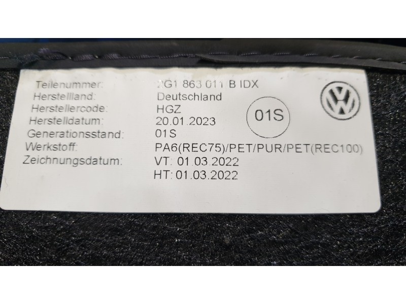 Recambio de juego alfombrillas para volkswagen taigo (cs1) 1.0 tsi referencia OEM IAM 2G1863011  