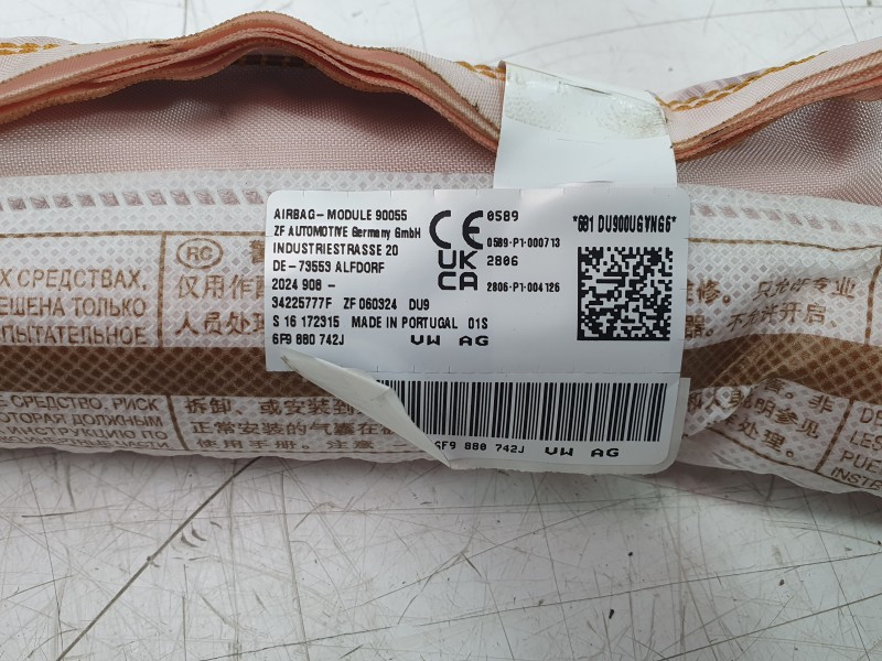 Recambio de airbag cortina delantero derecho para seat arona fr referencia OEM IAM 6F0880742J  