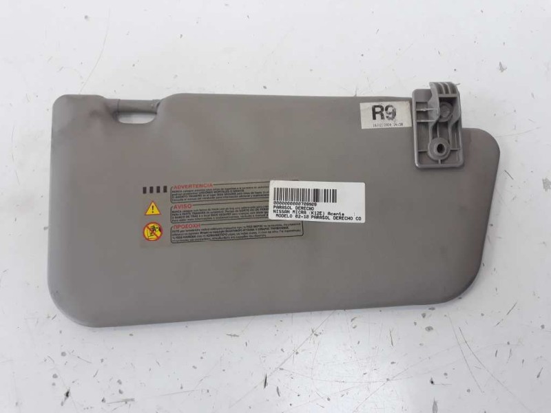 Recambio de parasol derecho para nissan micra (k12e) acenta referencia OEM IAM   