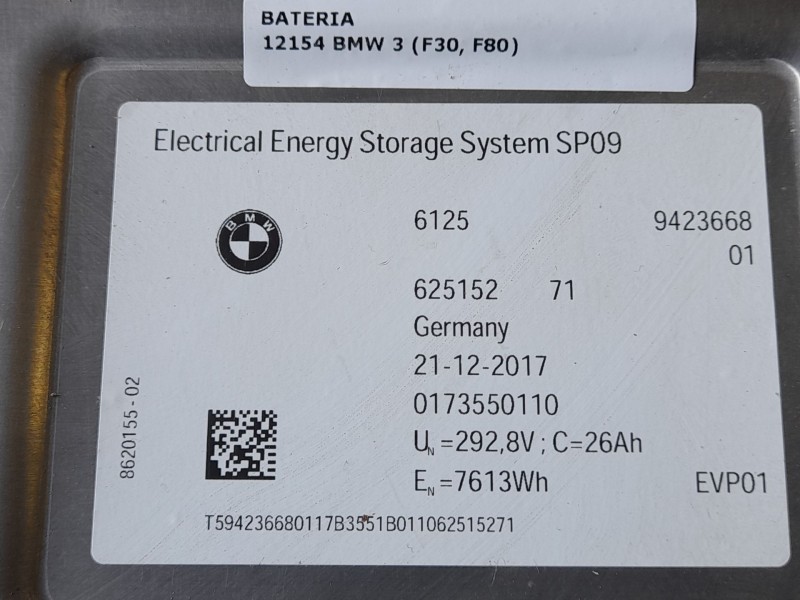 Recambio de bateria para bmw 3 (f30, f80) 330 e referencia OEM IAM   