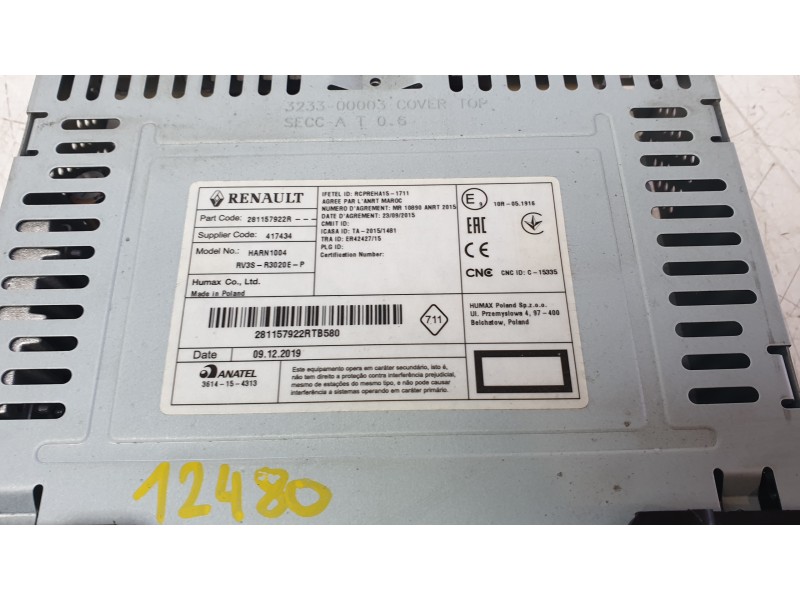 Recambio de sistema audio / radio cd para renault kangoo express (fw0/1_) z.e. (fw0z, fw1z) referencia OEM IAM 281157922R  