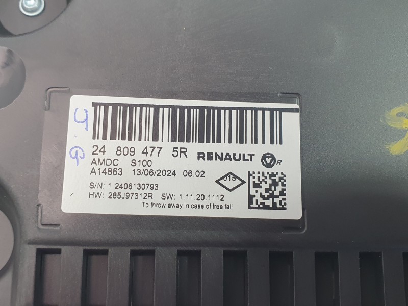Recambio de cuadro instrumentos para renault clio v referencia OEM IAM 248097613R  