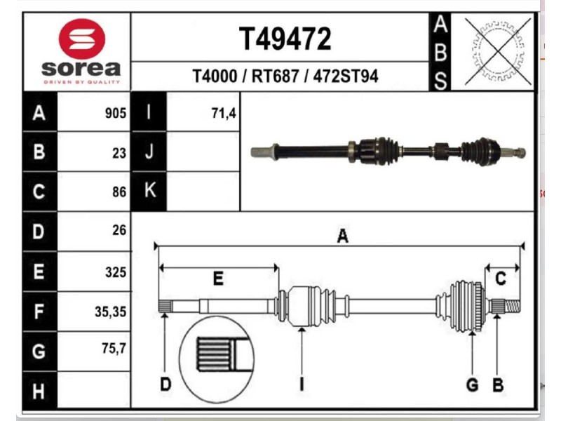 Recambio de transmision delantera derecha para renault clio v referencia OEM IAM 391000823R  T49472
