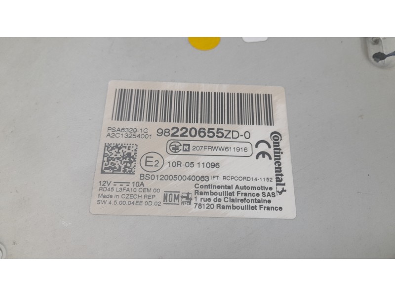 Recambio de sistema audio / radio cd para citroën c-elysee (dd_) 1.5 bluehdi 100 referencia OEM IAM 98220655ZD  