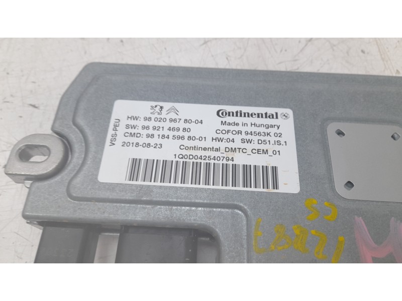 Recambio de centralita start / stop para citroën c5 aircross (ac_, aj_, ar_, a4_) 2.0 bluehdi 180 (ajehzr) referencia OEM IAM 98