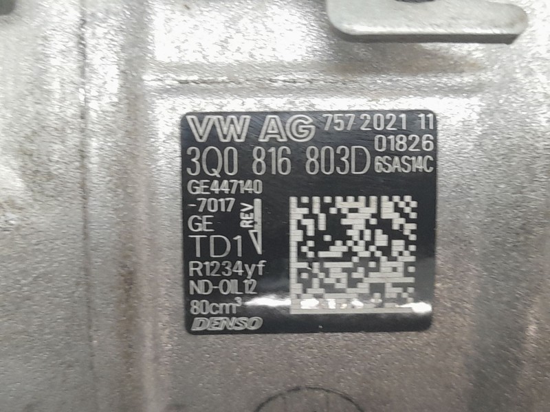 Recambio de compresor aire acondicionado para seat leon (kl1) 1.5 16v tsi act referencia OEM IAM 3Q0816803D 320197 