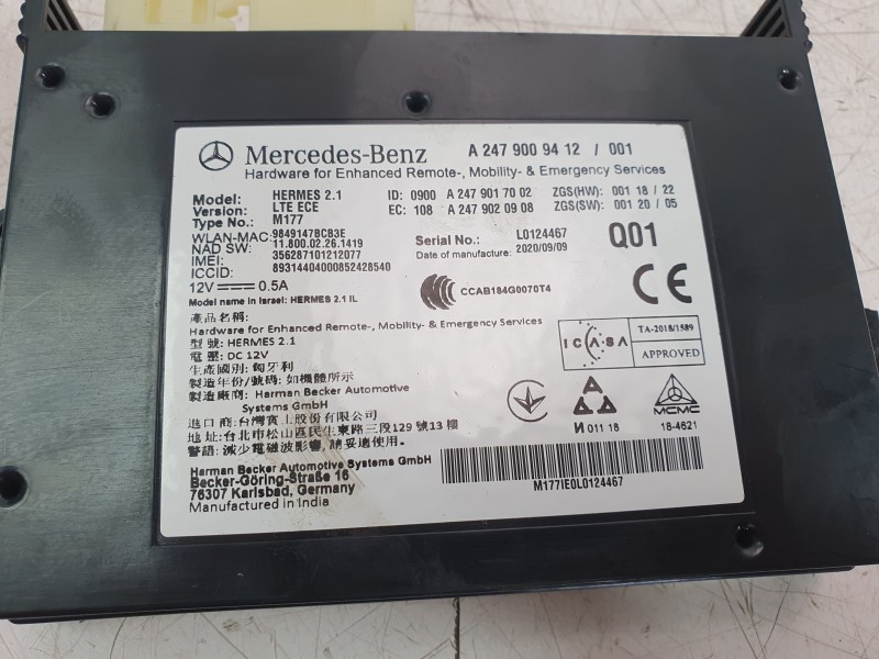 Recambio de modulo electronico para mercedes-benz clase a berlina (bm 177) a 200 d (117.112) referencia OEM IAM A2479009412  