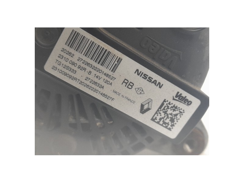 Recambio de alternador para nissan juke (f16_) dig-t 117 referencia OEM IAM 231009092R  ALF990A51HQ