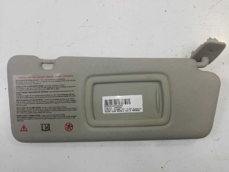 Recambio de parasol derecho para renault megane iii coupe dynamique referencia OEM IAM 964007324R  