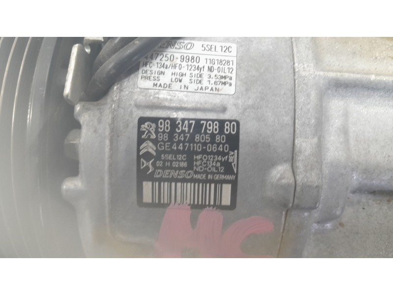 Recambio de compresor aire acondicionado para citroën c3 aircross ii van (2c_, 2r_) puretech 82 referencia OEM IAM 9834779880  C