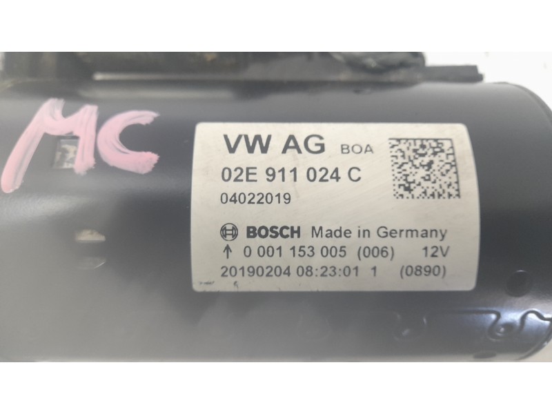 Recambio de motor arranque para seat alhambra (710, 711) 2.0 tdi referencia OEM IAM 02E911024C  ARF390501BS