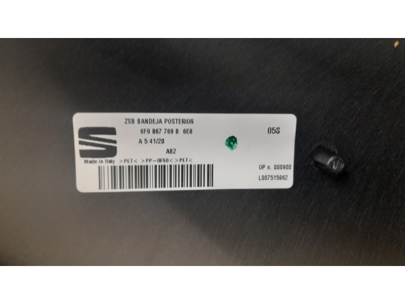 Recambio de bandeja trasera para seat arona (kj7, kjp) 1.0 tsi referencia OEM IAM 6F9867769B  