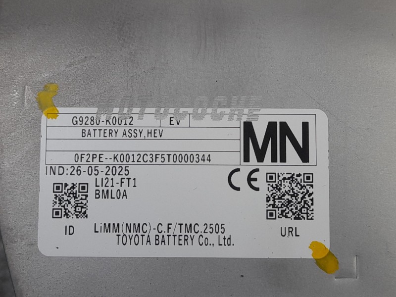 Recambio de bateria para toyota yaris (_p21_, _pa1_, _ph1_) 1.5 hybrid (mxph10) referencia OEM IAM G9280K0012  
