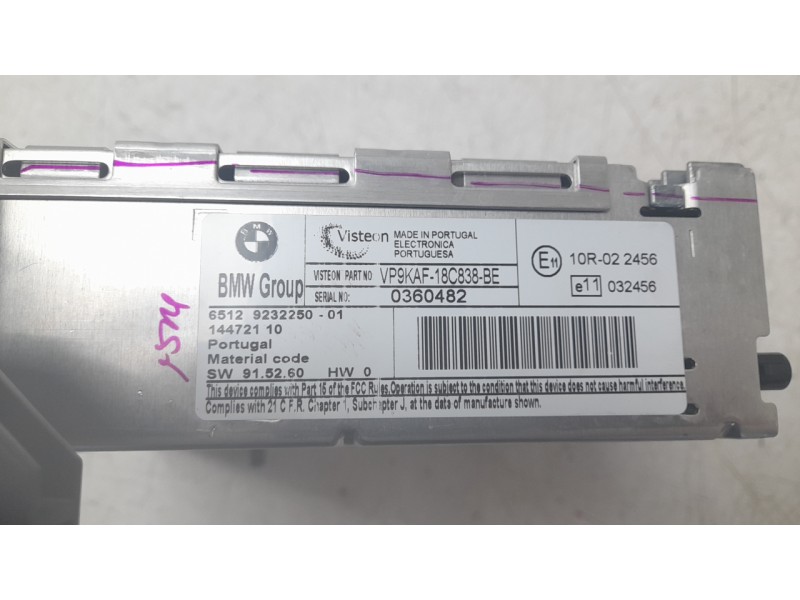 Recambio de sistema audio / radio cd para bmw x1 (e84) xdrive 20d referencia OEM IAM 65129232250  