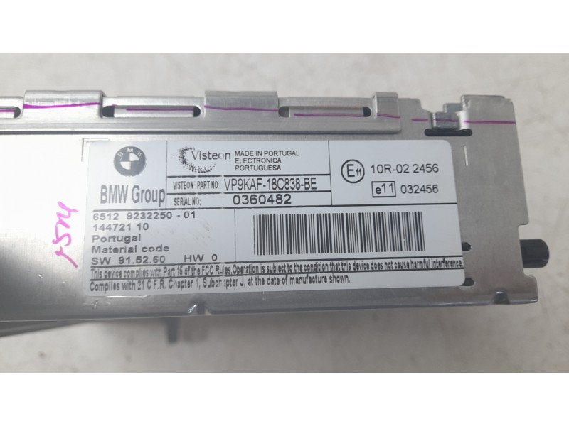 Recambio de sistema audio / radio cd para bmw x1 (e84) xdrive 20d referencia OEM IAM 65129232250  