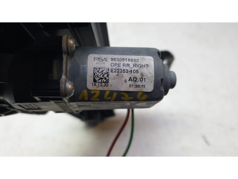 Recambio de elevalunas trasero derecho para peugeot 408 ii (fp_, f3_, fm_) puretech 130 referencia OEM IAM 9830816680  