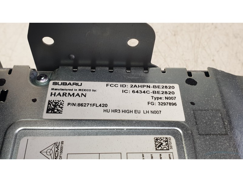 Recambio de pantalla multifuncion para subaru xv (gt, g24) 2.0 i awd (gt7) referencia OEM IAM 86271FL1009C  