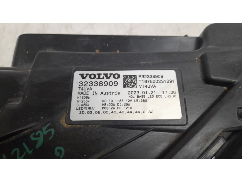 Recambio de faro derecho para volvo xc40 (536) b4 mild-hybrid referencia OEM IAM 32338909  