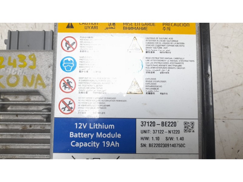 Recambio de bateria para hyundai kona 1.0 t-gdi referencia OEM IAM 37120BE220  