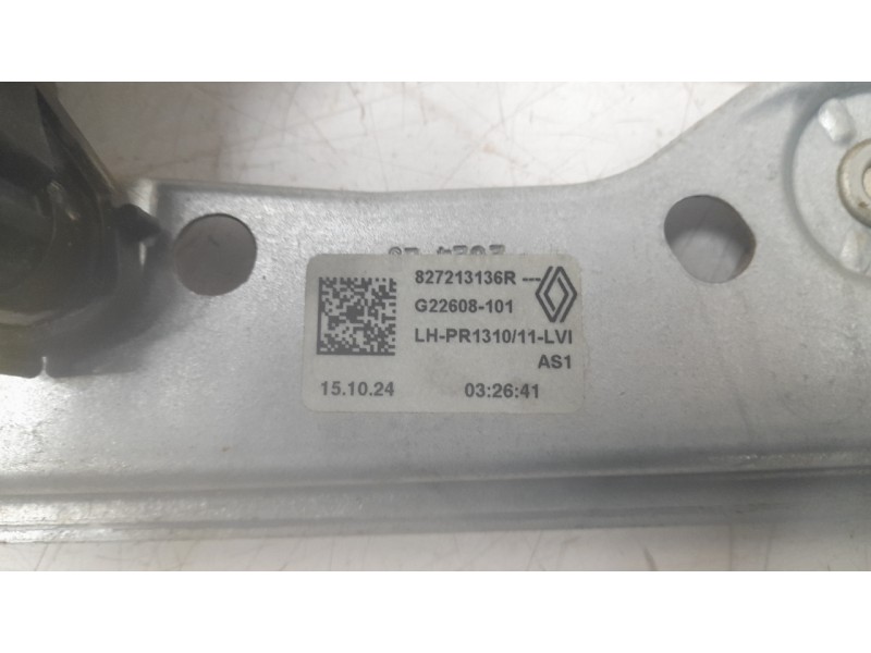 Recambio de elevalunas trasero izquierdo para dacia duster iii eco-g 100 essential referencia OEM IAM 827213136R  