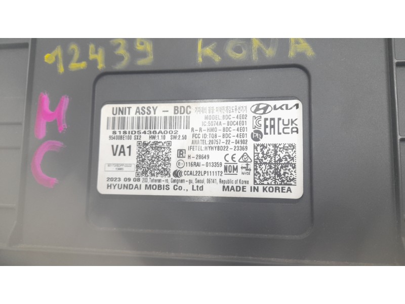 Recambio de modulo electronico para hyundai kona 1.0 t-gdi referencia OEM IAM 95400BE100  