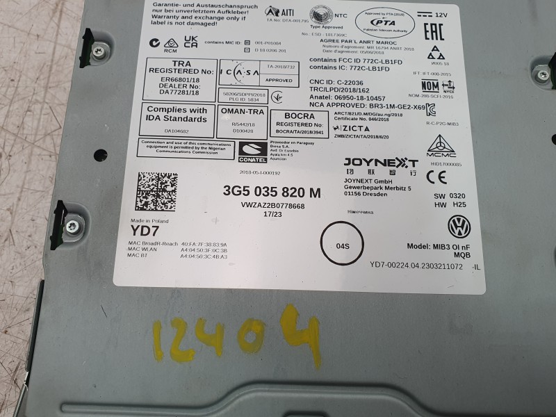 Recambio de pantalla multifuncion para volkswagen touran (5t1) 2.0 tdi referencia OEM IAM 5G919605B  