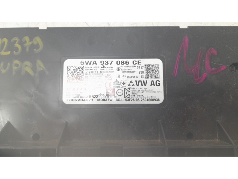 Recambio de modulo electronico para cupra leon (kl1, ku1, kug) 1.5 tsi referencia OEM IAM 5WA937086CE F005V04571 