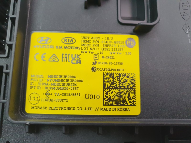 Recambio de modulo electronico para hyundai i20 iii (bc3, bi3) 1.0 t-gdi referencia OEM IAM 954D0Q0010  