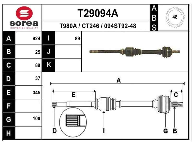 Recambio de transmision delantera derecha para citroen xantia berlina 2.0 hdi 90/110 attraction referencia OEM IAM 3273Z7 C1251 