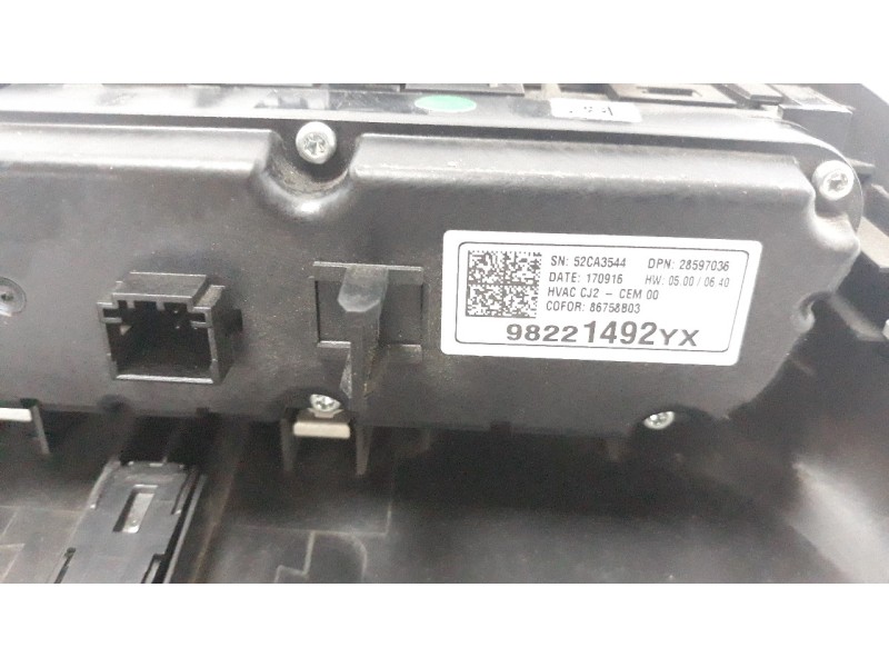 Recambio de mando climatizador para opel crossland x excellence referencia OEM IAM 98221492YX  