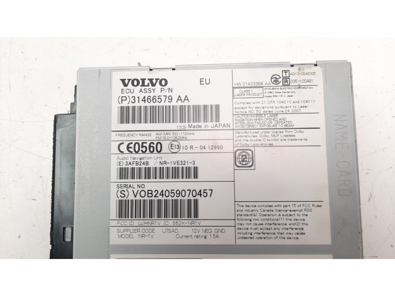 Recambio de sistema navegacion gps para volvo v60 kombi 2.0 diesel cat referencia OEM IAM 31382065  